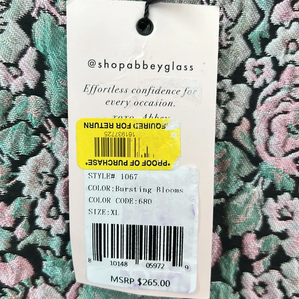 Abbey Glass Michelle Floral Jacquard Sleeveless Dress In Bursting Bloom Size XL - Picture 8 of 12